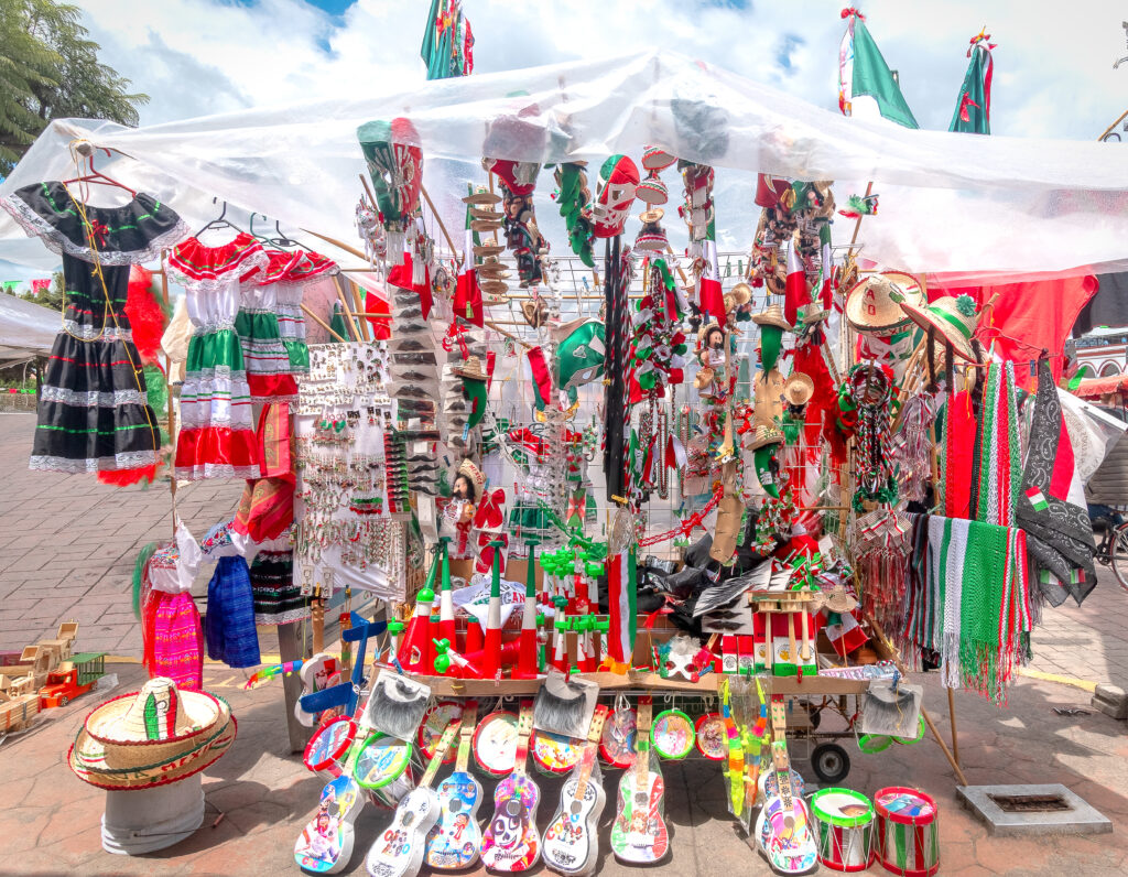 Mexican merchandise Independence Day flags sarapes toys jewelry hats mexico fiestas patrias