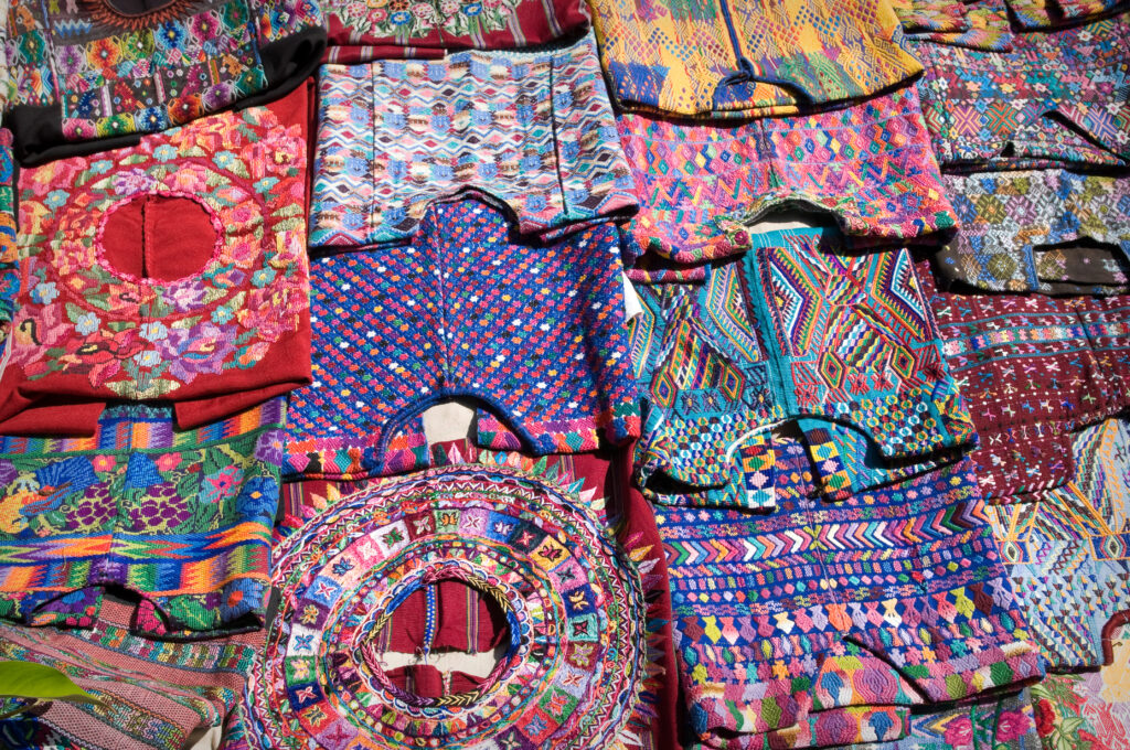 Rows of Guatemalan Women's Huipils for Sale in Antigua, Guatemala